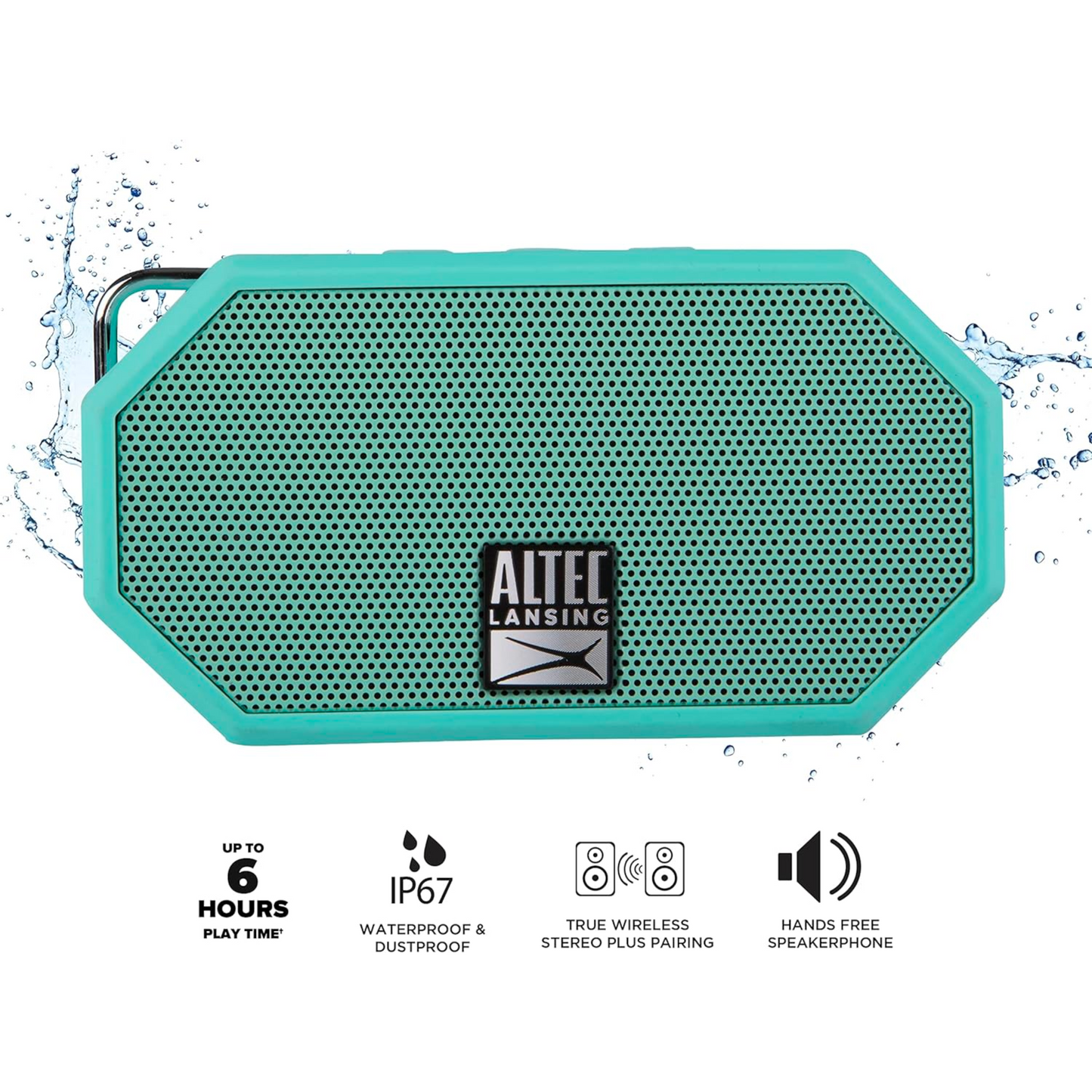 Parlante Altec Lansing Mini H2O | Inalámbrico Bluetooth | A prueba de agua, arena, nieve y golpes