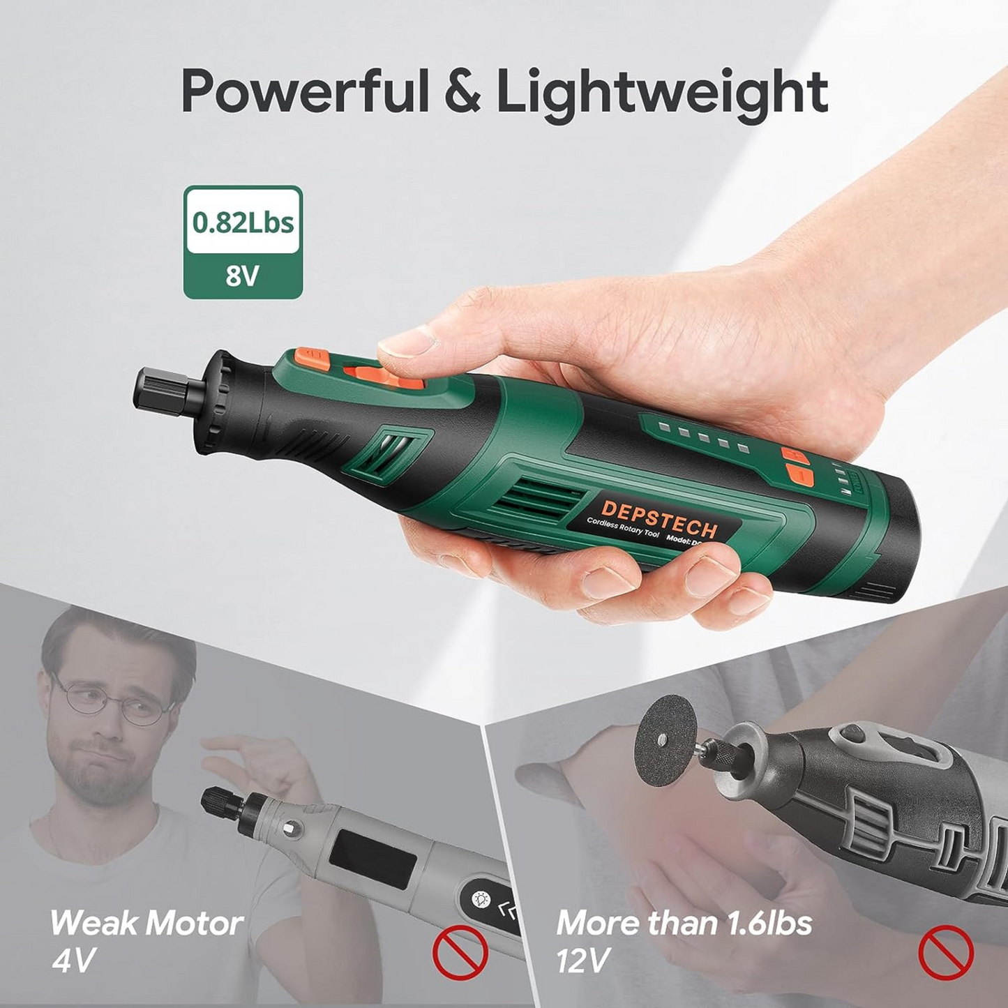 Kit de herramientas rotativas inalámbricas, batería recargable, 127 accesorios