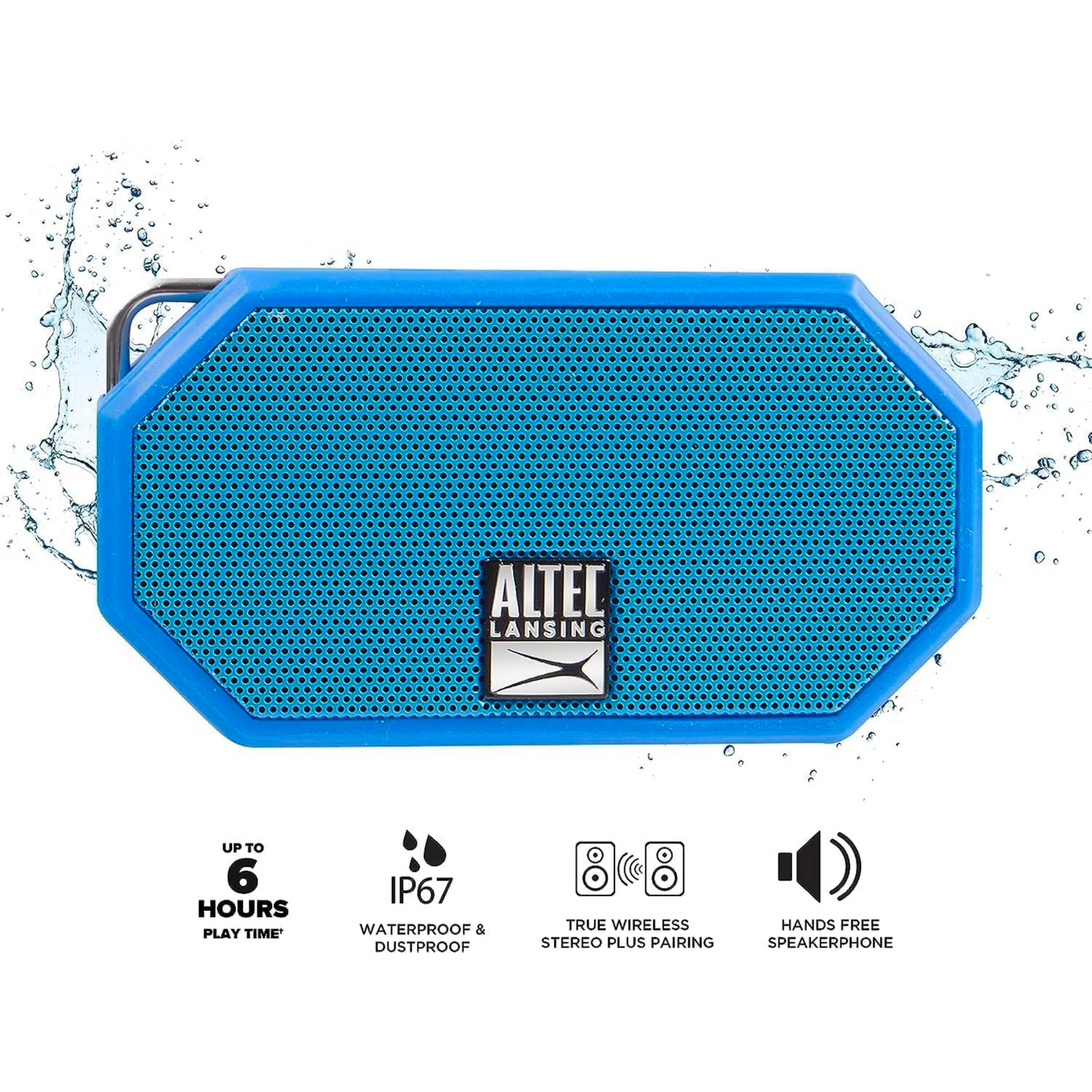 Parlante Altec Lansing Mini H2O | Inalámbrico Bluetooth | A prueba de agua, arena, nieve y golpes