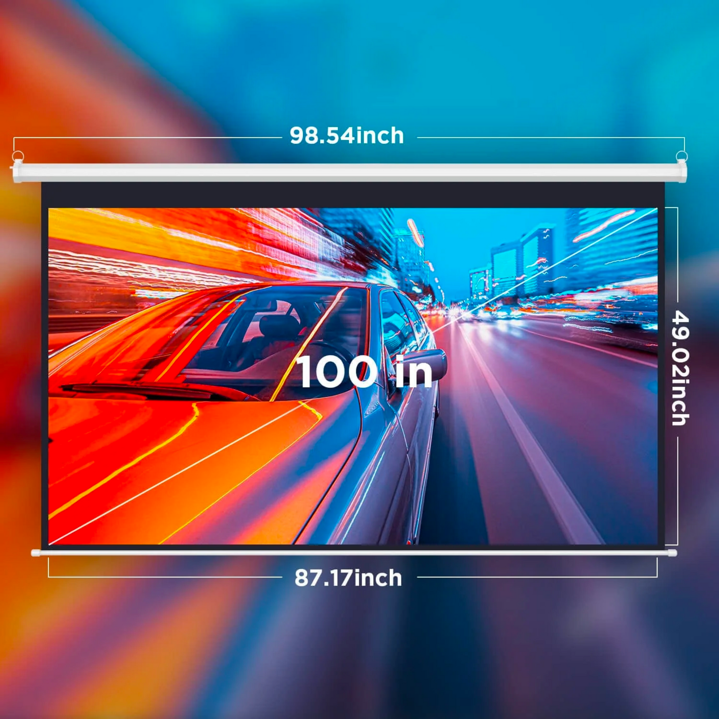 Pantalla de Proyector Eléctrica Bomaker 4K HD | 3D 100”, 16:9