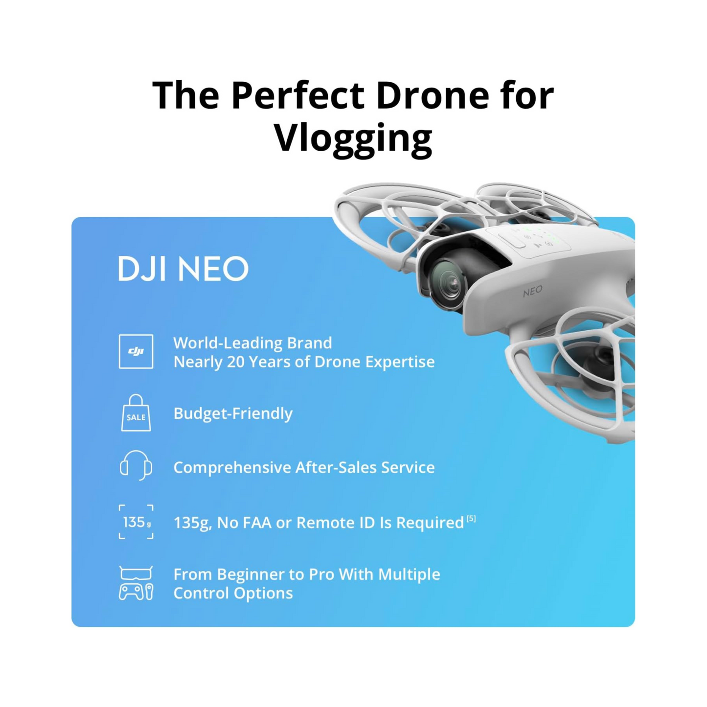 DJI Neo, Mini Drone con cámara 4K UHD
