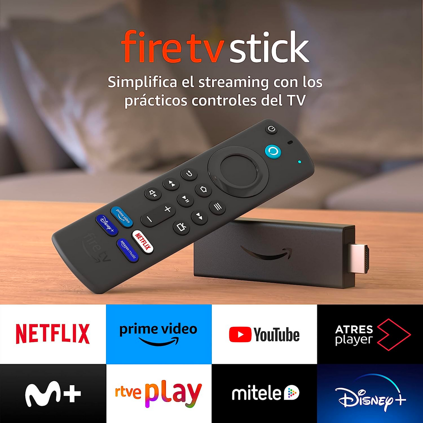 Fire TV Stick con mando por voz Alexa (incluye controles del TV)