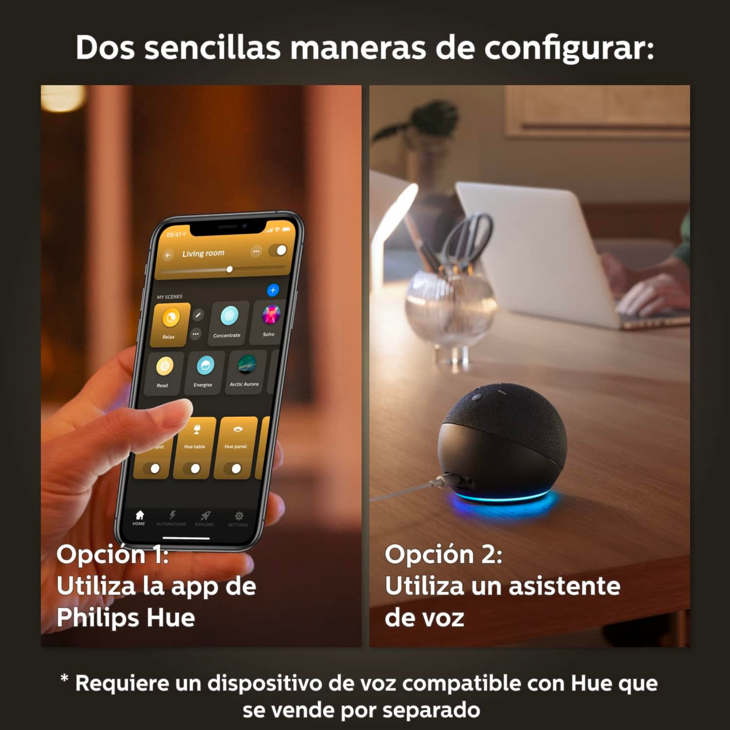 Philips Hue Foco inteligente blanco compatible con Bluetooth, y asistentes virtuales