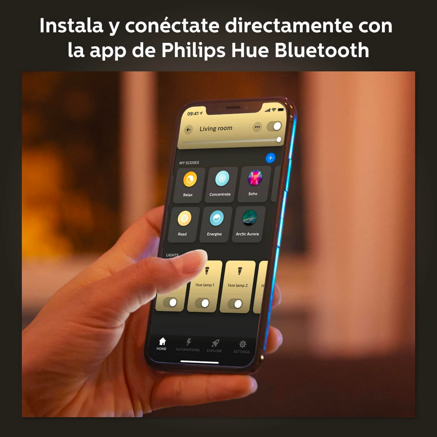 Philips Hue Foco inteligente blanco compatible con Bluetooth, y asistentes virtuales