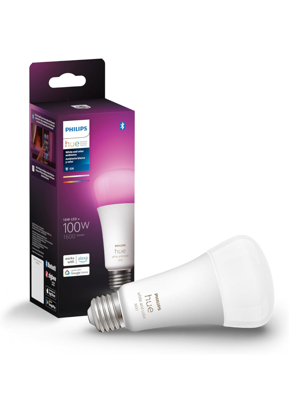 Philips Hue Foco inteligente blanco compatible con Bluetooth, y asistentes virtuales