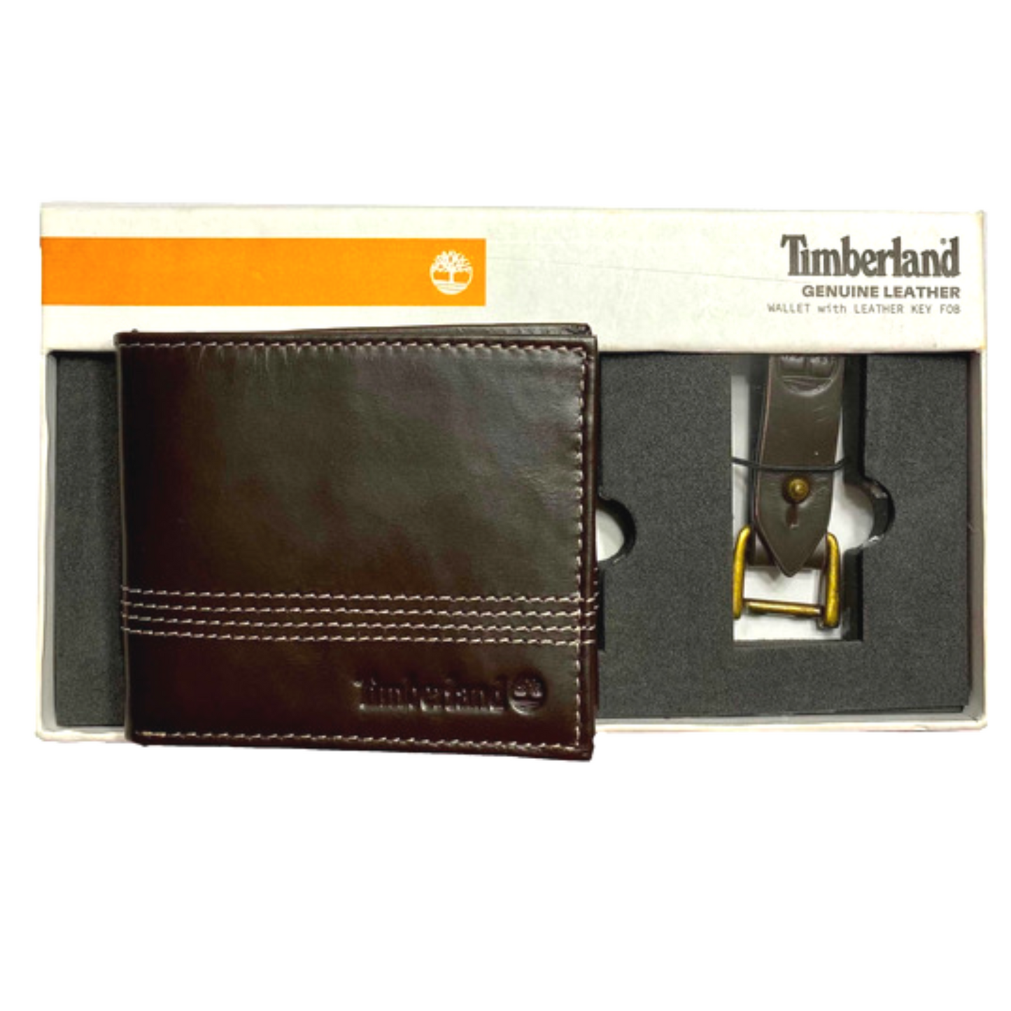 Timberland - Cartera de piel para hombre, diseño de cartera con llavero incluido