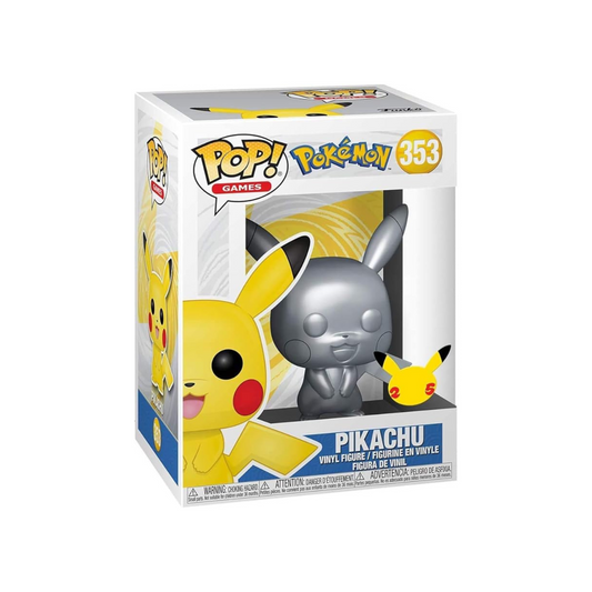 Funko Pop Figura de vinilo de Pikachu Pop! 353 color plateado