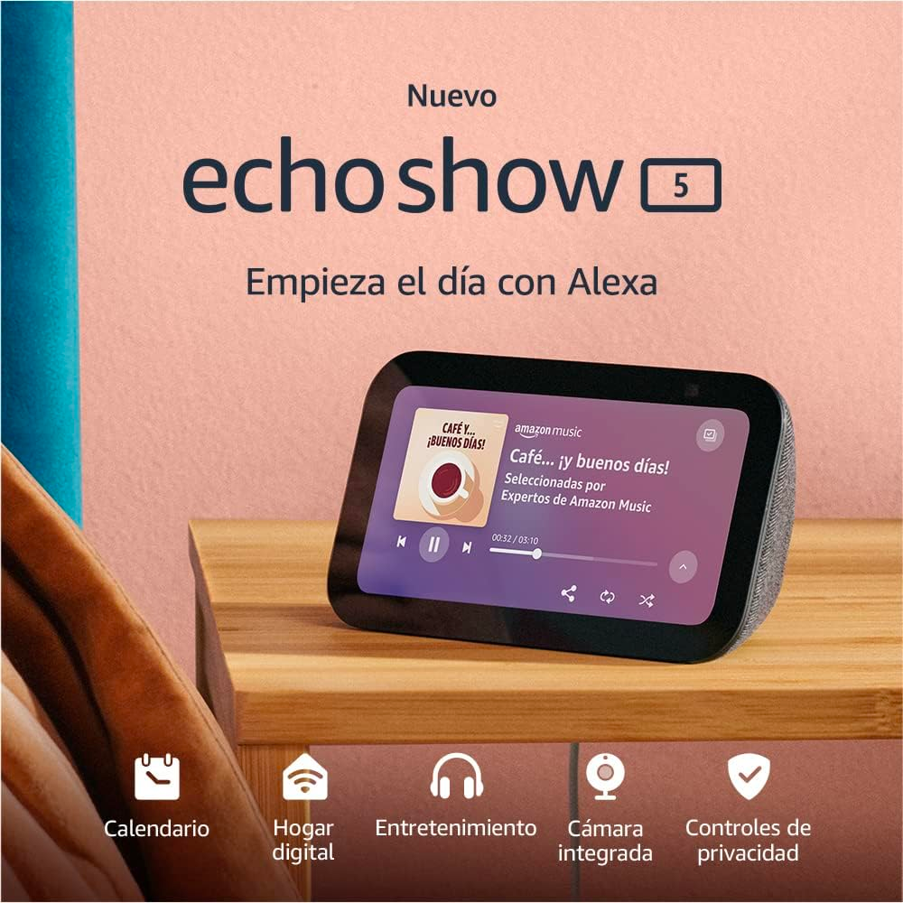 Pantalla inteligente con Alexa   Echo Show 5 (3.ª generación),  Pantalla táctil de 5.5“, Alexa, Blanco