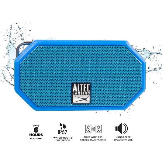 Parlante Altec Lansing Mini H2O | Inalámbrico Bluetooth | A prueba de agua, arena, nieve y golpes