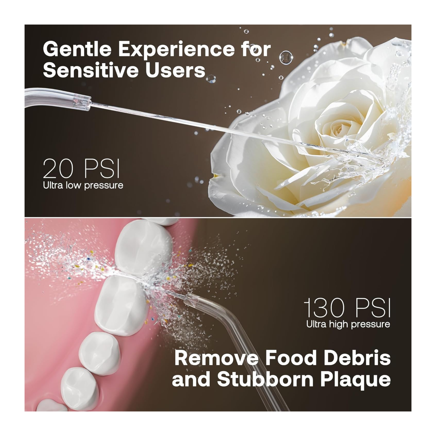 Bitvae C6 Irrigador dental inalámbricas, 3 modos, 5 intensidades, IPX7 impermeable