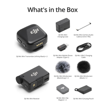 MICRÓFONO INALÁMBRICO DJI Mic Mini (2 TX + 1 RX + estuche de carga)