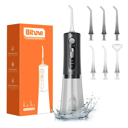 Bitvae Irrigador dental inalámbricas, 3 modos, 5 intensidades, IPX7 impermeable