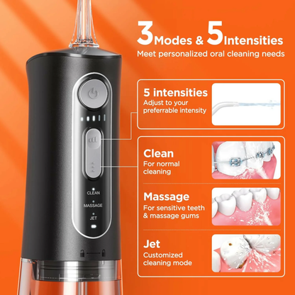 Bitvae Irrigador dental inalámbricas, 3 modos, 5 intensidades, IPX7 impermeable